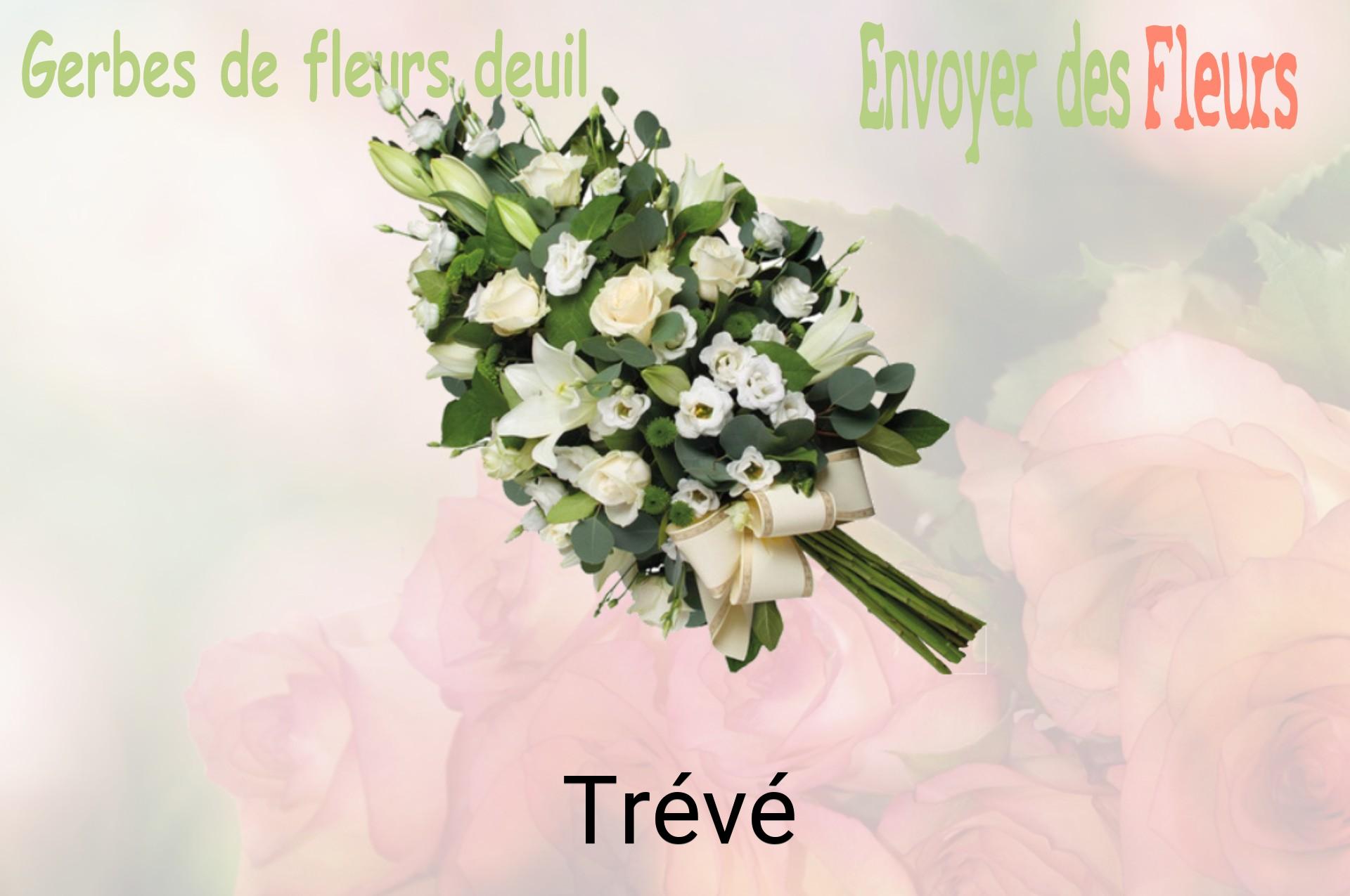 Gerbe de fleurs de deuil livrée à Trévé